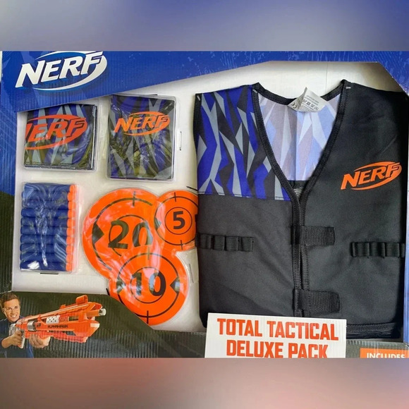 NEW NERF Elite 18pc Total Tactical Pack Vest Pouch Darts Targets & Bandana - Picture 1 of 3